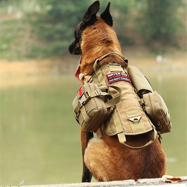 Ihrtrade Tactical Dog Harness Molle System Vest Adjustable Military