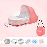 Thumbnail for Baby Crib Multifunctional Folding Newborn Nest Toddler Bed Portable Sun Protection Mosquito Net Infant Camping Bed Travel Cot