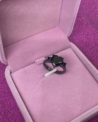 Thumbnail for Black Heart Gemstone Diamond Wedding Ring