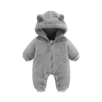 Thumbnail for Coral Fleece Autumn And Winter Thin Bodysuit Newborn Thermal Zipper Onesie Baby Rompers Jumpsuit