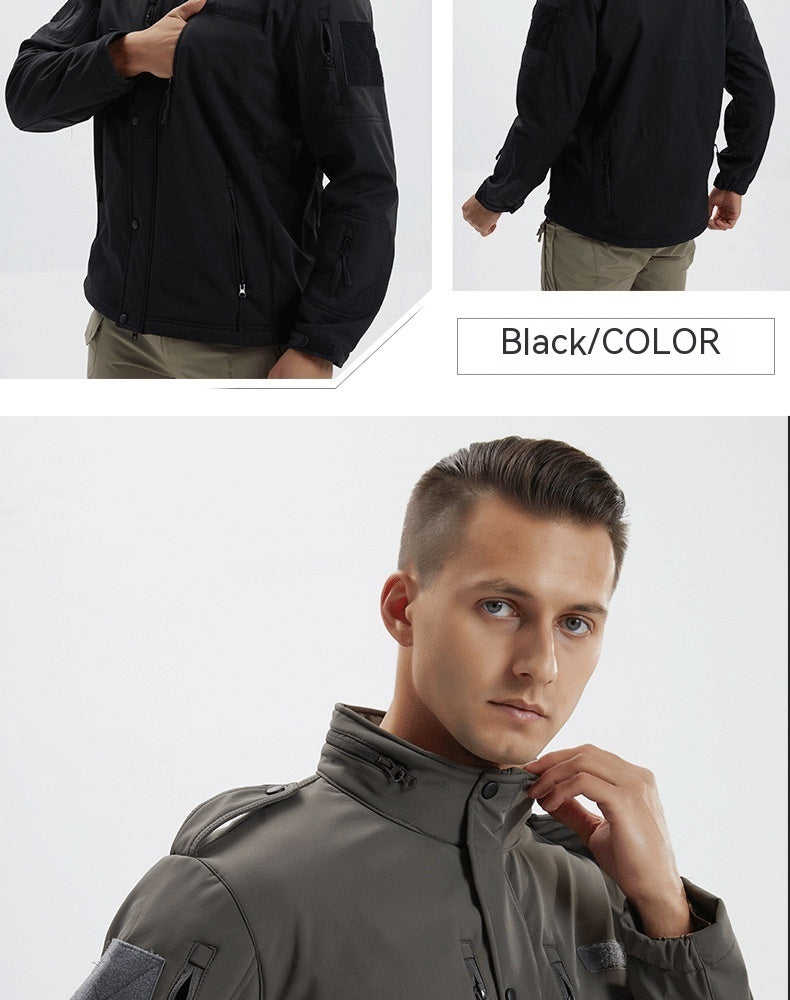 Men's Fleece Jacket Camouflage Waterproof Soft Shell Jacket