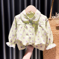 Thumbnail for Girls Shirts Autumn Baby Print Long-sleeved Blouse Doll Shirts Spring and Autumn Clothes Baby Girls Blouse Girl Tops