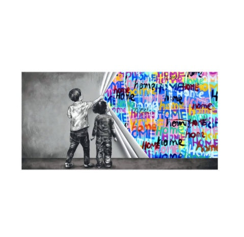 Children's Graffiti Wall Art Canvas Abstract