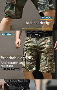 Thumbnail for Multi-pocket Men's Summer Tactical Pants Commuter Shorts