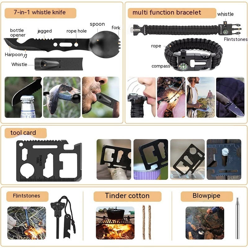 Outdoor Camping Supplies Equipment Multifunctional Outdoor Survival Emergency Kit Tool Suit