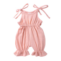 Thumbnail for New Arrivals Newborn Toddler Baby Girls Sleeveless Solid Romper Jumpsuit Outfit