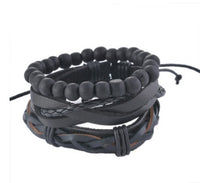 Thumbnail for Leather Bracelet Men Multilayer Bead Bracelet Punk Wrap Bracelets for Women Vintage punk Men Jewelry