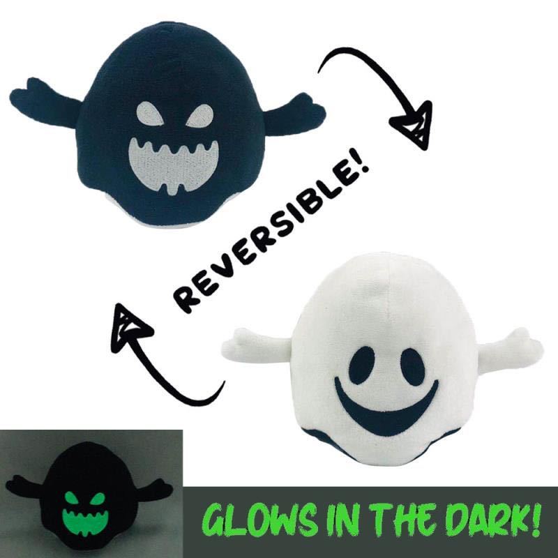 Halloween Luminous Plush Toys Creative Cute Reversible Ghost Pumpkin Plush Toy Kids Children Gift Two-sided Flip Children's Toys