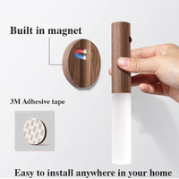 Thumbnail for Auto LED USB Magnetic Wood Wireless Night Light Corridors Porch Lights PIR Motion Sensor Wall Light Cabinet Lamp