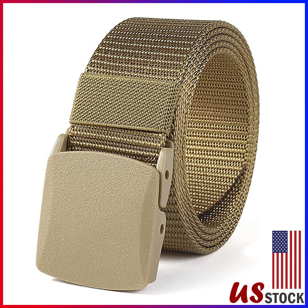 Mens Outdoor Sports Military Tactical Nylon Waistband Canvas Web Belt Adjustable