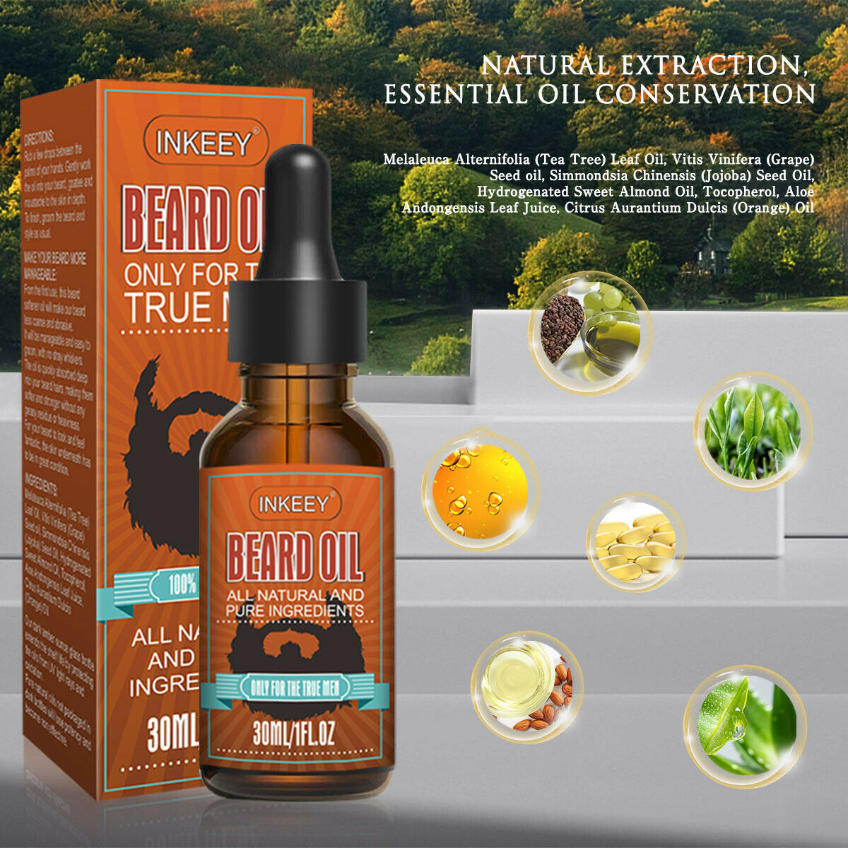 Beard Oil For MEN Hair Growth Oil Serum Mustache Grooming Growing Moisturizer US